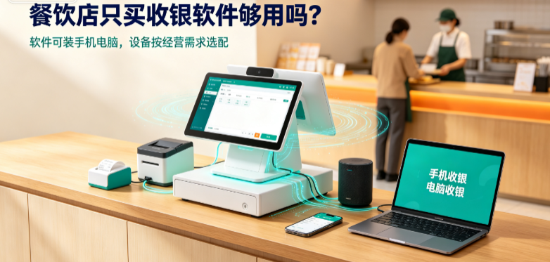 餐饮店只买收银软件够用吗？还需要哪些设备？
