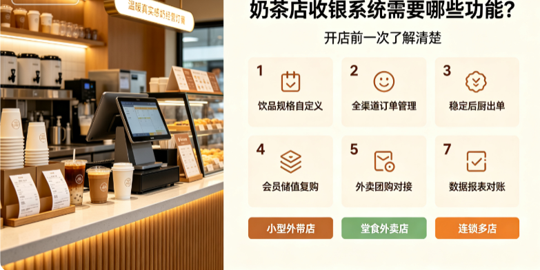 奶茶店收银系统需要哪些功能?开店前一次了解清楚